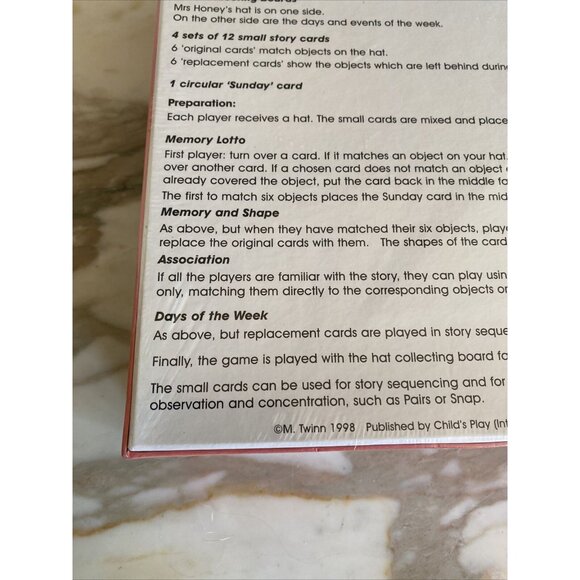 Mrs Honey's Hat Board Game Child's Play Memory Match 1998 - Picture 5 of 6